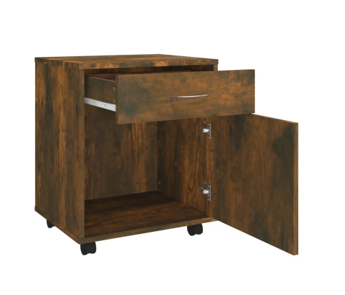 Armario ruedas madera contrachapada roble ahumado 45x38x54 cm