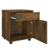 Armario ruedas madera contrachapada roble ahumado 45x38x54 cm