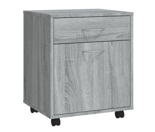 Armario ruedas madera contrachapada gris Sonoma 45x38x54 cm