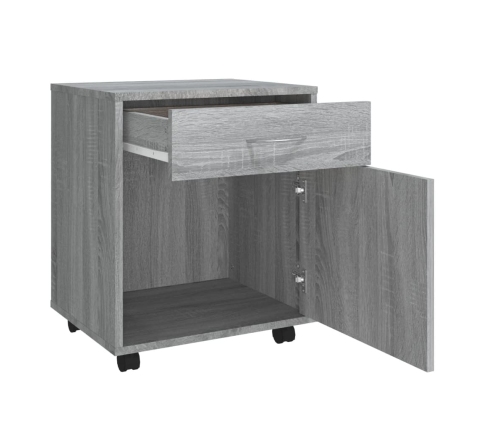 Armario ruedas madera contrachapada gris Sonoma 45x38x54 cm