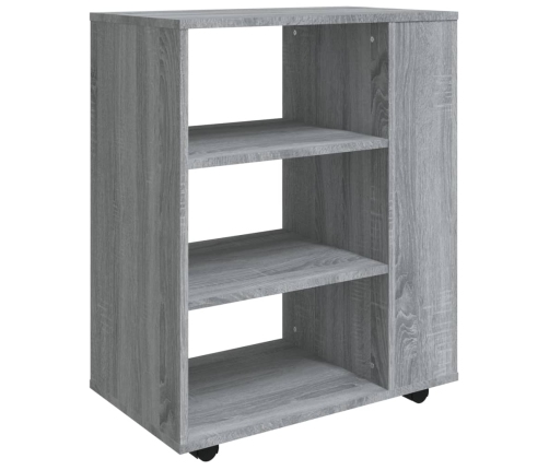 Armario con ruedas madera contrachapada gris Sonoma 60x35x75 cm