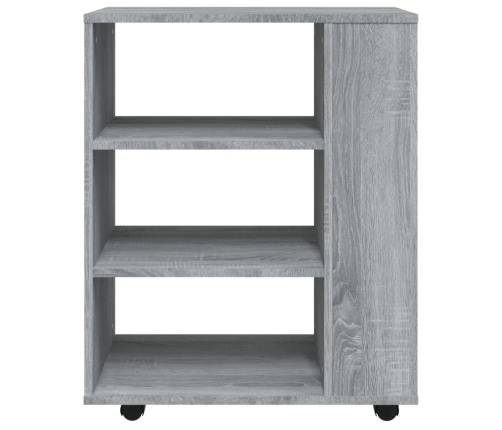 Armario con ruedas madera contrachapada gris Sonoma 60x35x75 cm