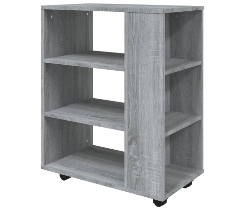 Armario con ruedas madera contrachapada gris Sonoma 60x35x75 cm