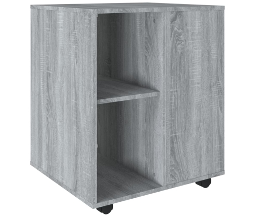 Armario con ruedas madera contrachapada gris Sonoma 60x53x72 cm