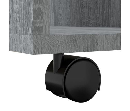 Armario con ruedas madera contrachapada gris Sonoma 60x53x72 cm