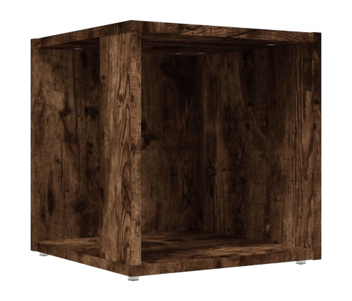 Mesa auxiliar madera contrachapada roble ahumado 33x33x34,5 cm