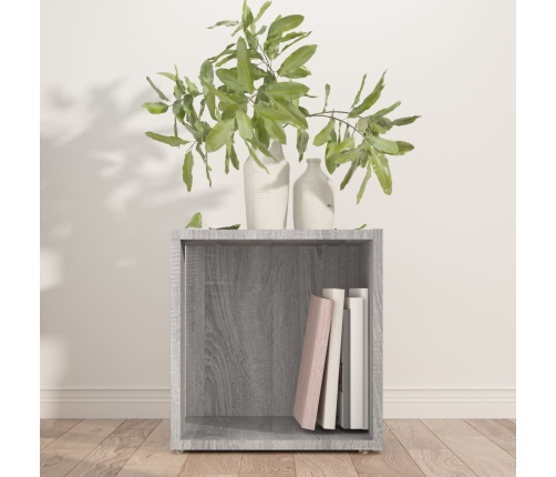 Mesa auxiliar madera contrachapada gris Sonoma 33x33x34,5 cm