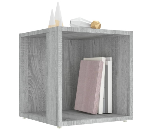 Mesa auxiliar madera contrachapada gris Sonoma 33x33x34,5 cm