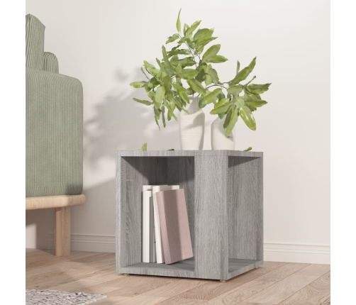 Mesa auxiliar madera contrachapada gris Sonoma 33x33x34,5 cm