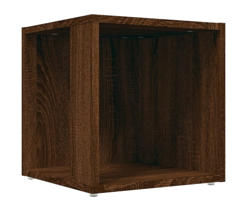 Mesa auxiliar madera contrachapada roble marrón 33x33x34,5 cm