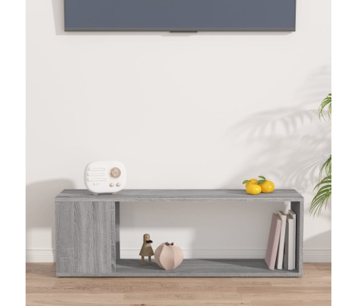 Mueble de TV madera contrachapada gris Sonoma 100x24x32 cm