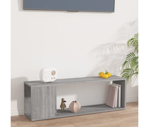 Mueble de TV madera contrachapada gris Sonoma 100x24x32 cm