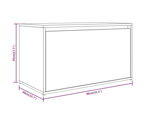 Banco pasillo madera contrachapada roble ahumado 80x40x45 cm