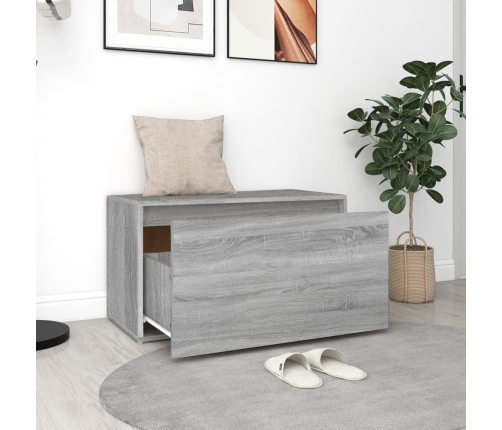 Banco pasillo madera contrachapada gris Sonoma 80x40x45 cm