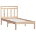 Estructura de cama individual pequeña madera maciza 75x190 cm