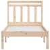 Estructura de cama individual pequeña madera maciza 75x190 cm