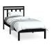 Estructura cama madera maciza individual negro 75x190 cm