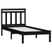 Estructura cama madera maciza individual negro 75x190 cm