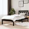 Estructura cama madera maciza individual negro 75x190 cm