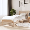 Estructura de cama individual de madera maciza 90x190 cm