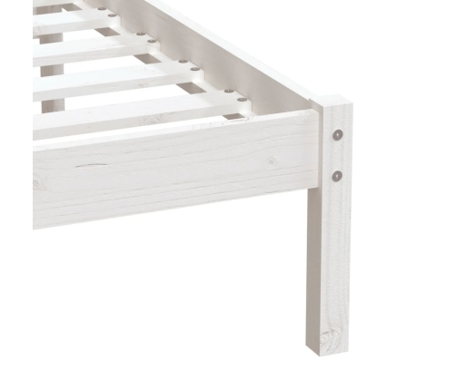 Estructura de cama individual de madera maciza blanco 90x190 cm