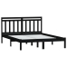 Estructura cama doble pequeña madera maciza negro 120x190 cm