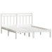 Estructura de cama doble de madera maciza blanco 135x190 cm