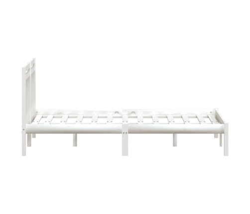 Estructura de cama doble de madera maciza blanco 135x190 cm