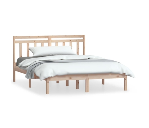 Estructura de cama madera maciza de pino 140x190 cm