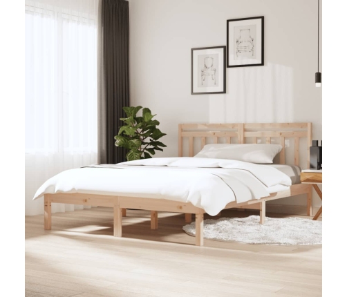 Estructura de cama madera maciza de pino 140x190 cm