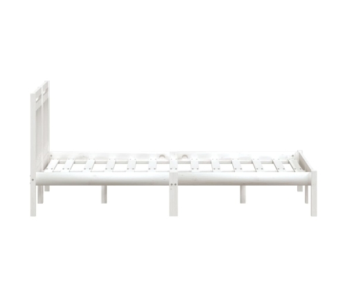 Estructura de cama de madera maciza de pino blanco 140x190 cm