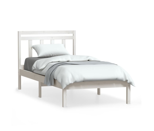 Estructura de cama madera maciza de pino blanco 100x200 cm