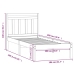 Estructura de cama madera maciza de pino blanco 100x200 cm