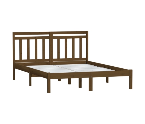 Estructura de cama madera maciza de pino marrón miel 120x200 cm