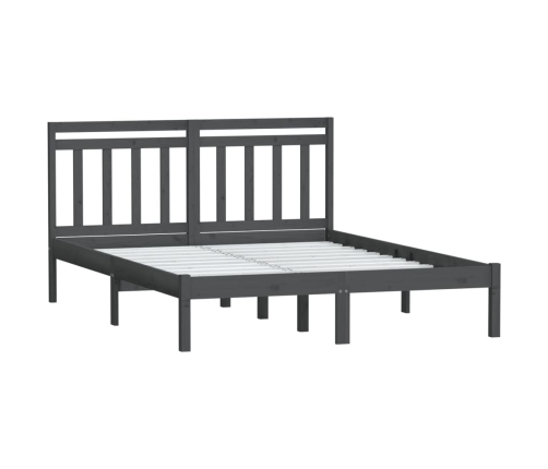 Estructura de cama de madera maciza gris 150x200 cm