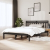 Estructura de cama de madera maciza gris 150x200 cm