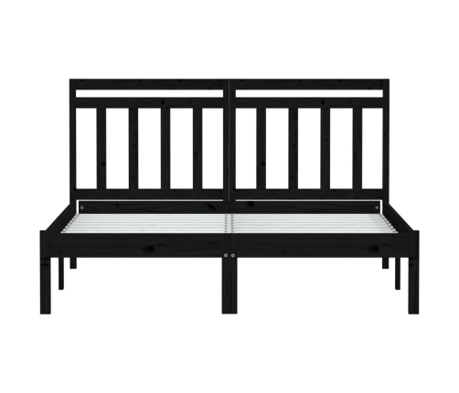 Estructura de cama de madera maciza negro 150x200 cm