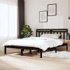 Estructura de cama de madera maciza negro 150x200 cm