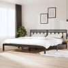 Estructura de cama de madera maciza de pino gris 160x200 cm