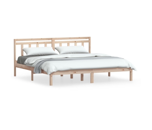 Estructura de cama de madera maciza de pino 200x200 cm