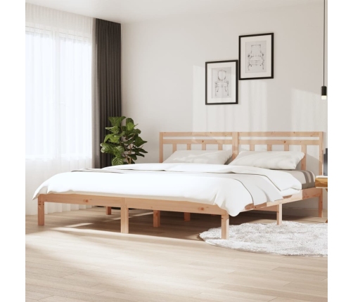 Estructura de cama de madera maciza de pino 200x200 cm