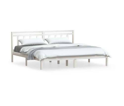 Estructura de cama madera maciza de pino blanco 200x200 cm