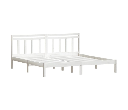 Estructura de cama madera maciza de pino blanco 200x200 cm
