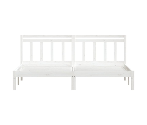Estructura de cama madera maciza de pino blanco 200x200 cm