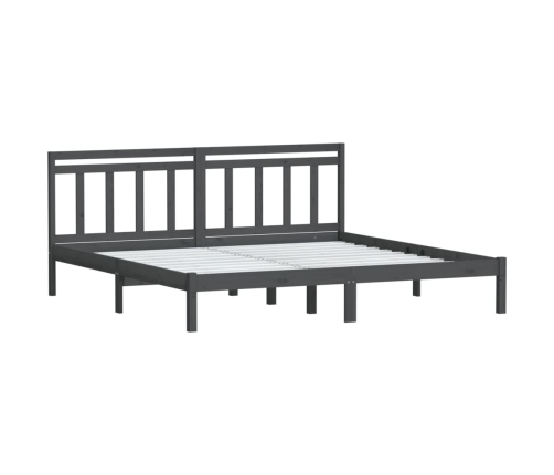 Estructura de cama de madera maciza de pino gris 200x200 cm