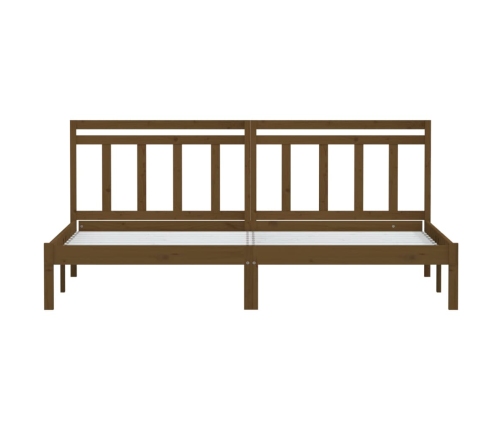 Estructura de cama madera maciza de pino marrón miel 200x200 cm