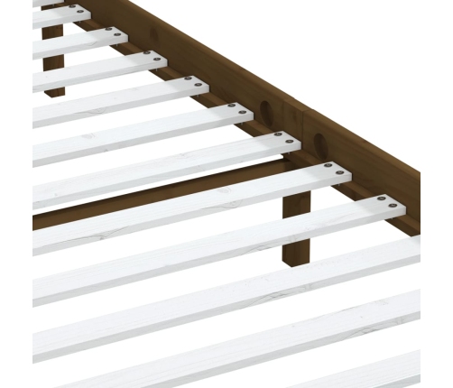 Estructura de cama madera maciza de pino marrón miel 200x200 cm