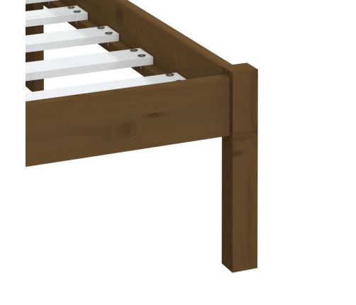 Estructura de cama madera maciza de pino marrón miel 200x200 cm