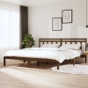 Estructura de cama madera maciza de pino marrón miel 200x200 cm