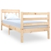 Estructura de cama individual pequeña madera maciza 75x190 cm